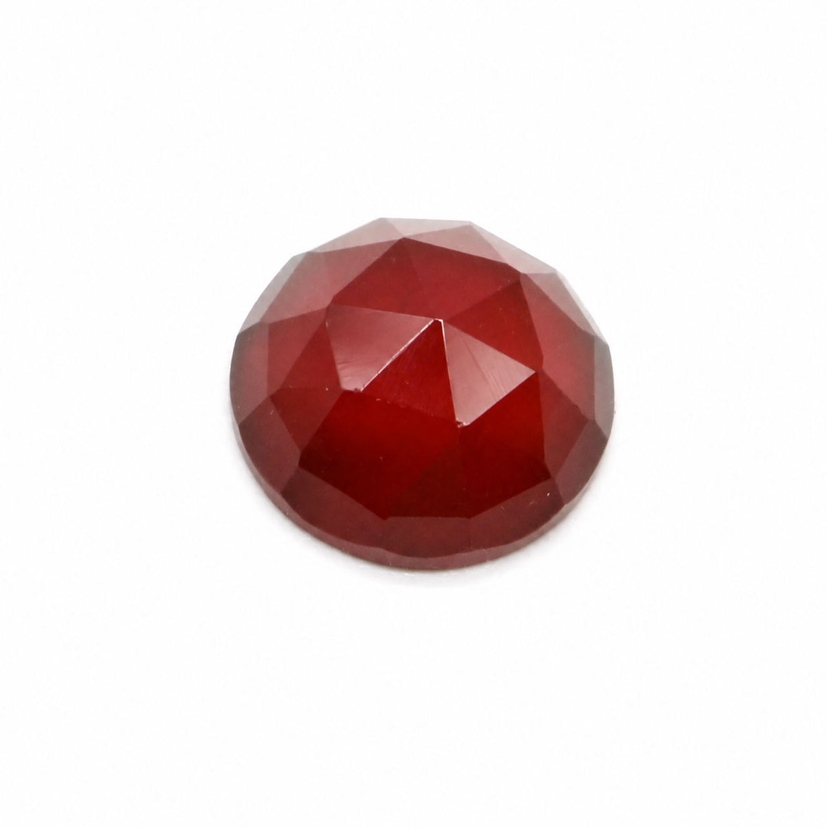 Hessonite Round Rose Cut Faceted Cab