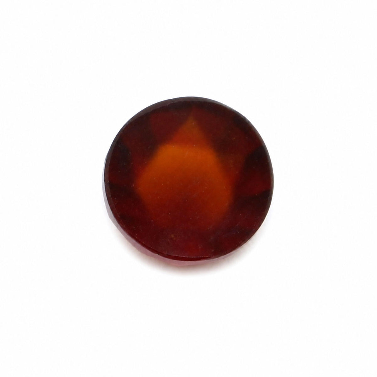 Hessonite Round Rose Cut Faceted Cab