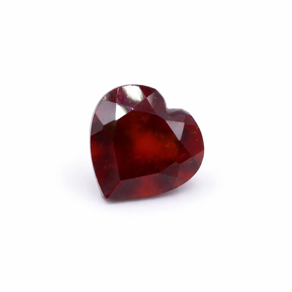 Hessonite Heart Shape Faceted