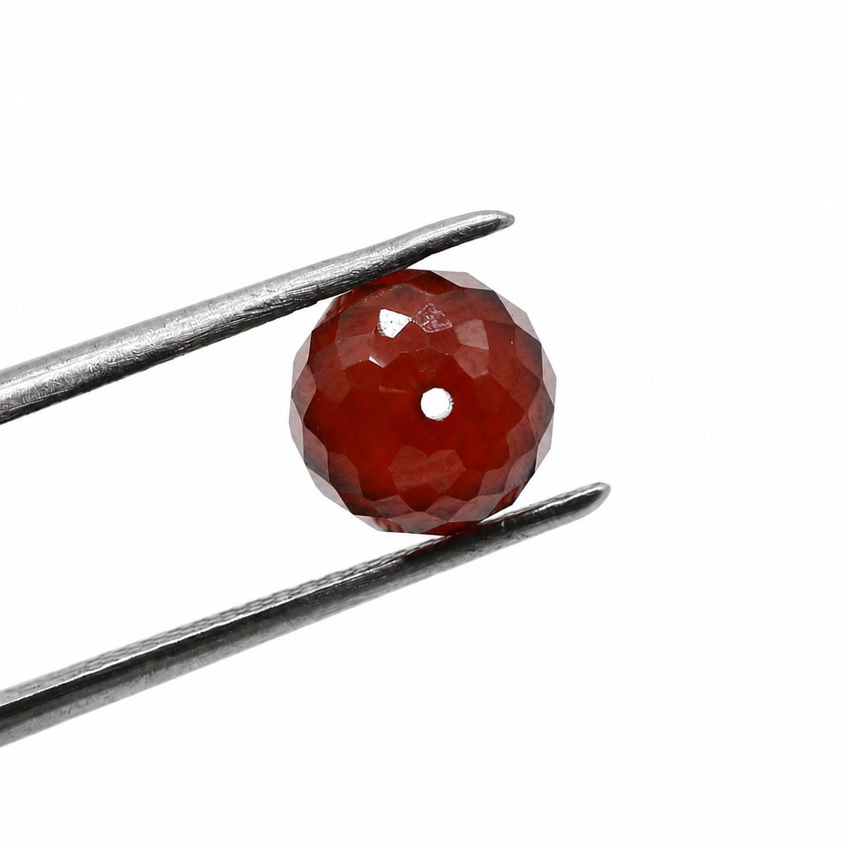 Hessonite Faceted Round Balls (Full Drill)