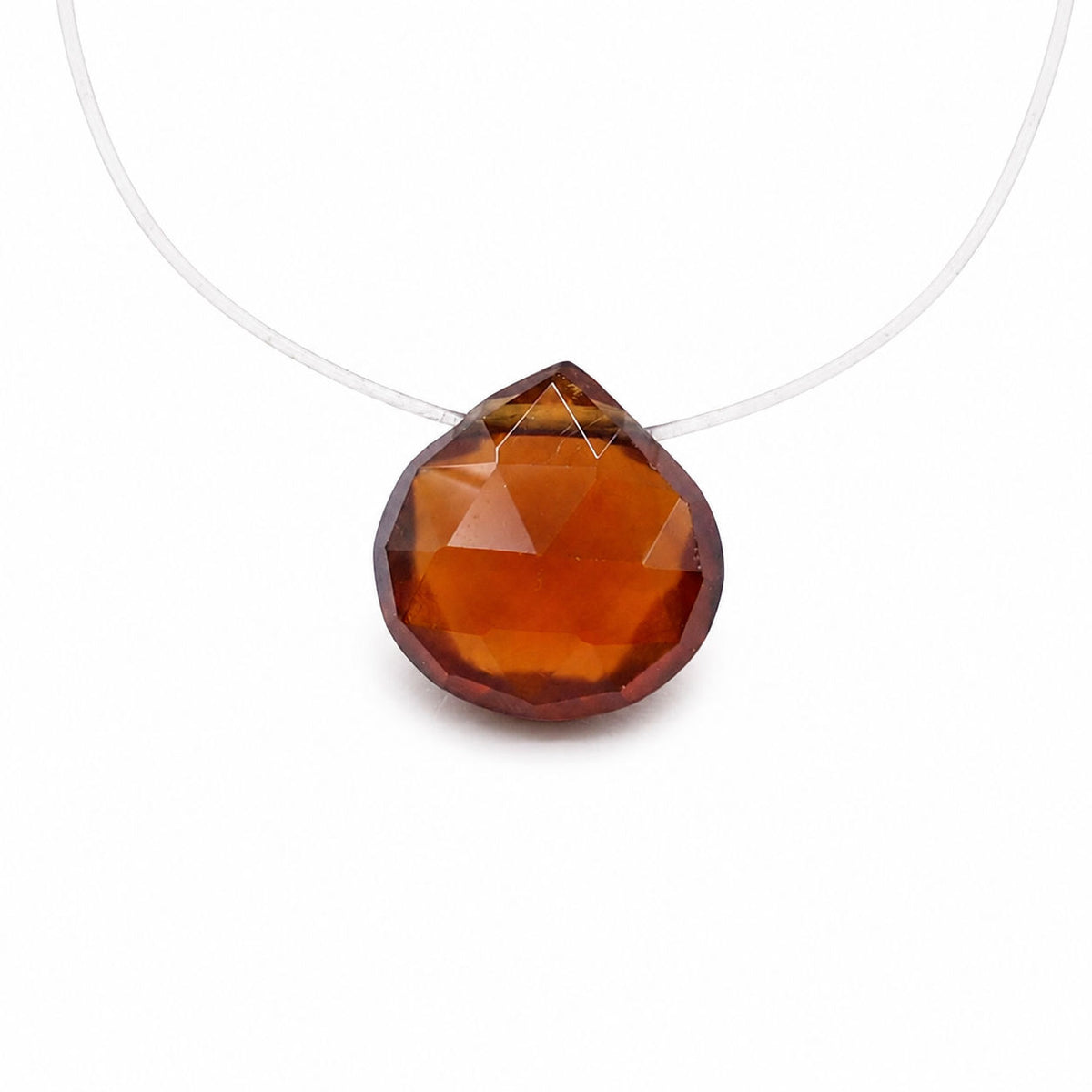 Hessonite Heart Shape Briolette (Tabeez) (Side Drill)