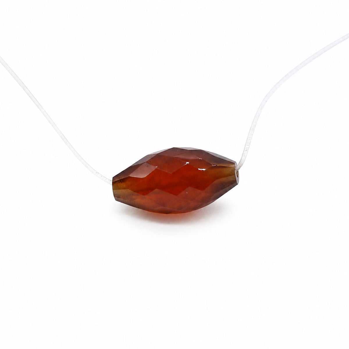 Hessonite Rice Faceted (Full Drill)