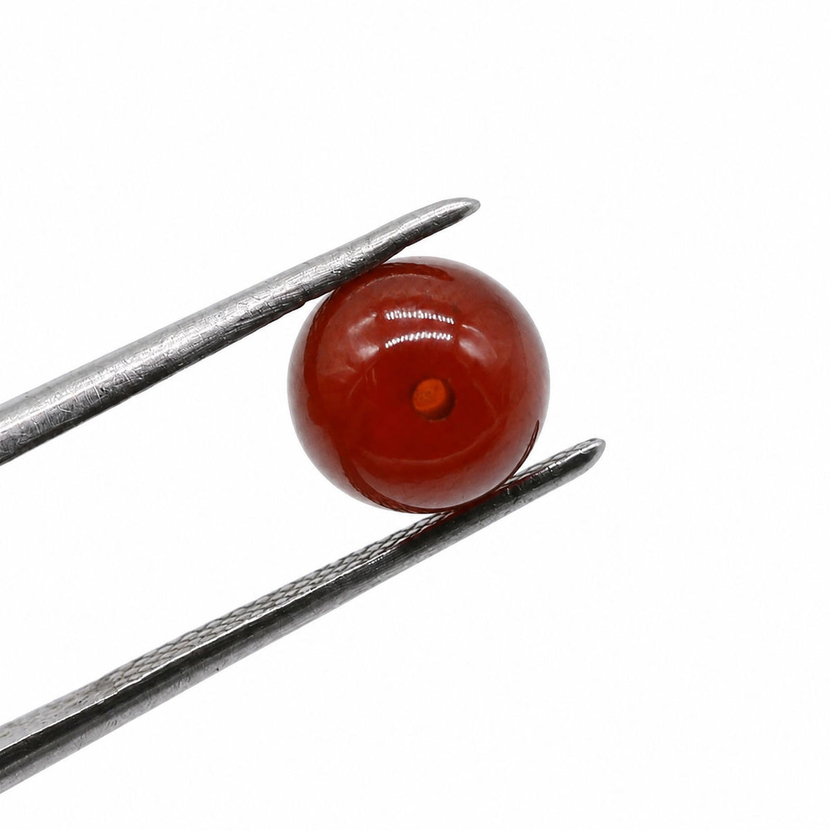 Hessonite Smooth Round Balls (Half Drill)
