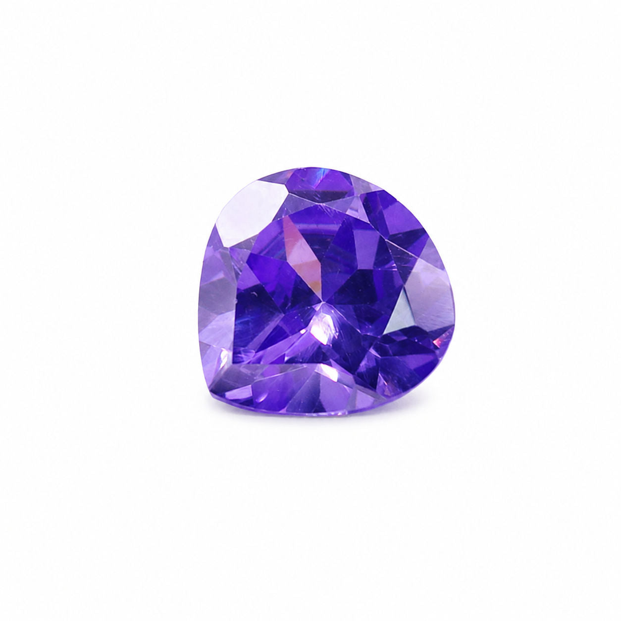 Cubic Zirconia (Ink Blue Color) Heart Shape Faceted