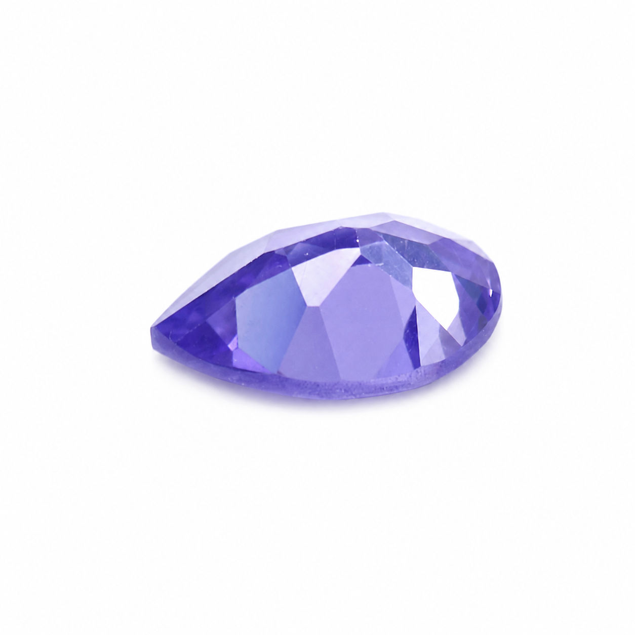Cubic Zirconia (Ink Blue Color) Pear Faceted