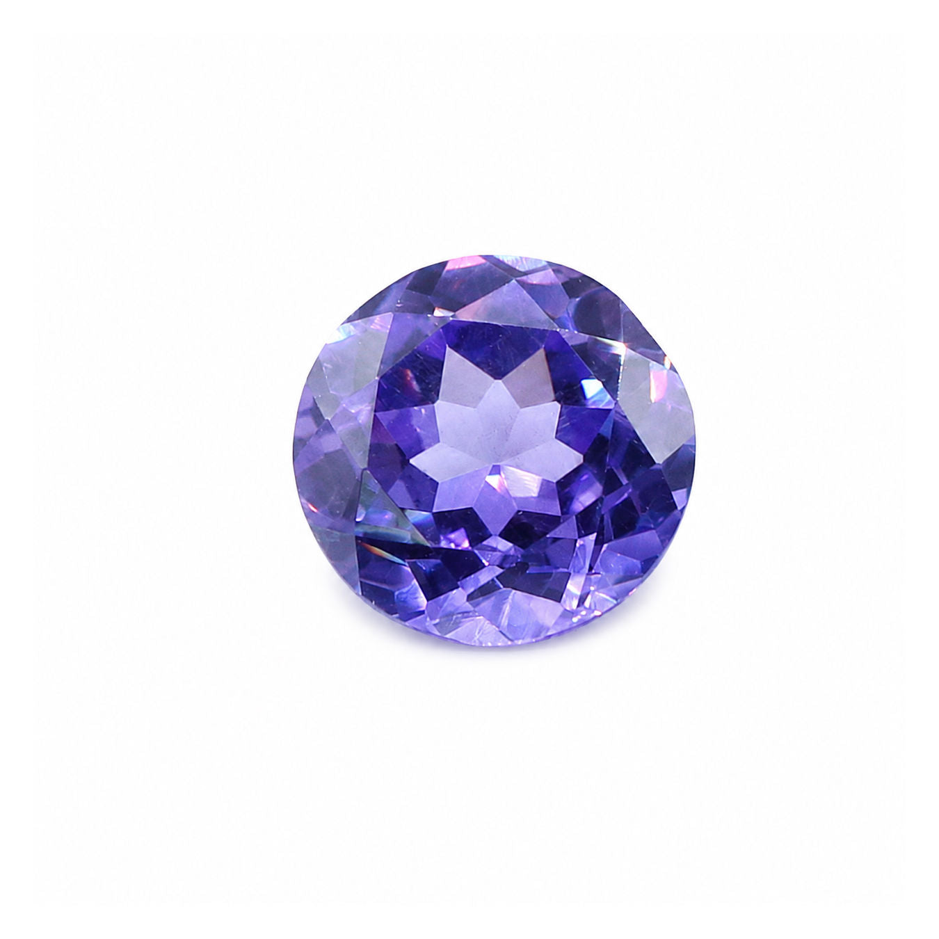 Cubic Zirconia (Ink Blue Color) Round Faceted