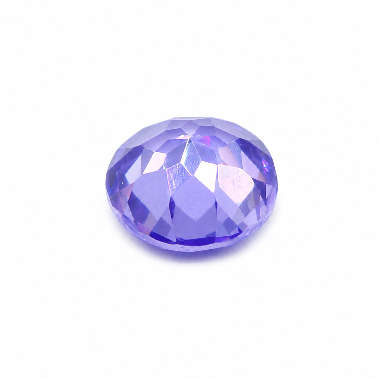 Cubic Zirconia (Ink Blue Color) Round Faceted