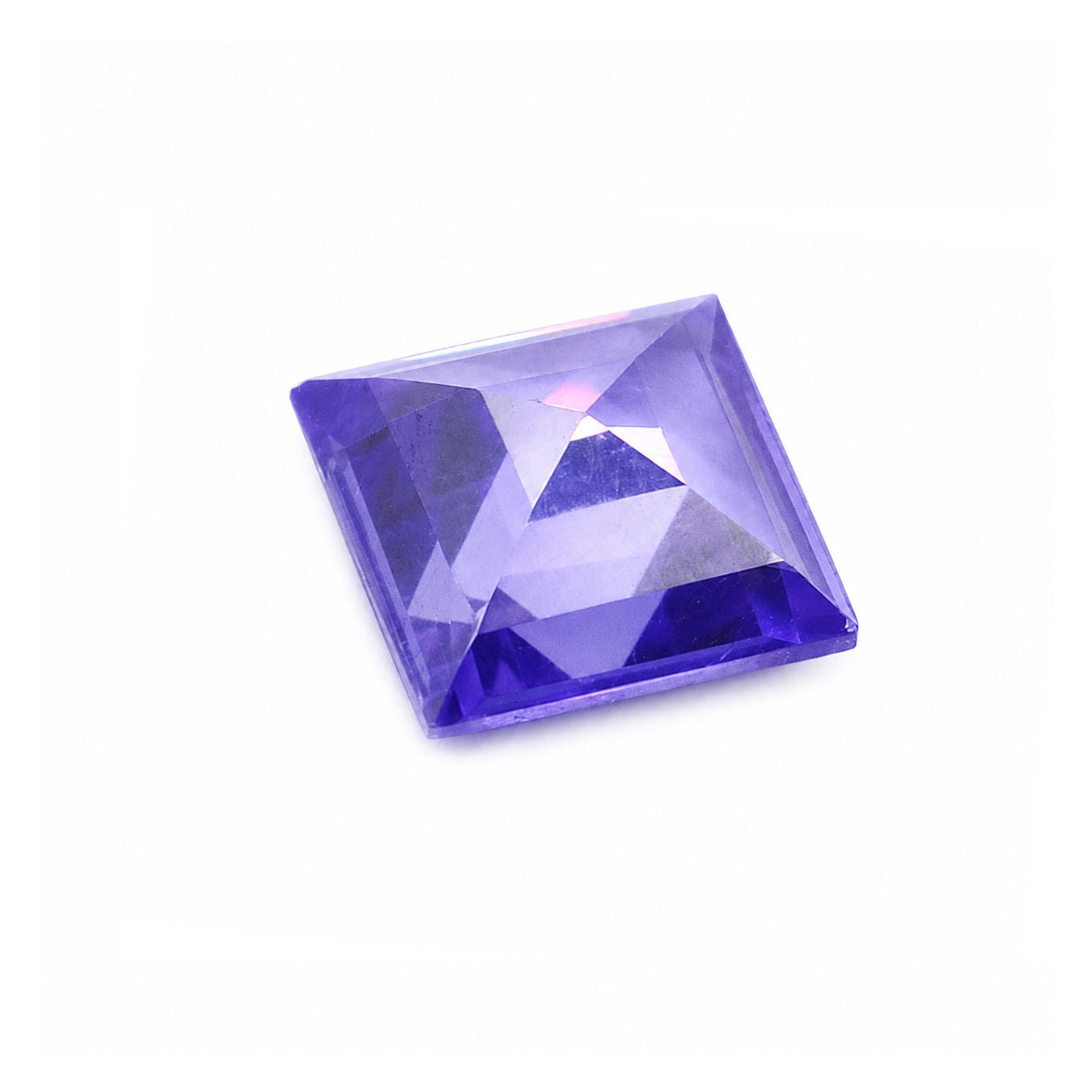 Cubic Zirconia (Ink Blue Color) Square Faceted