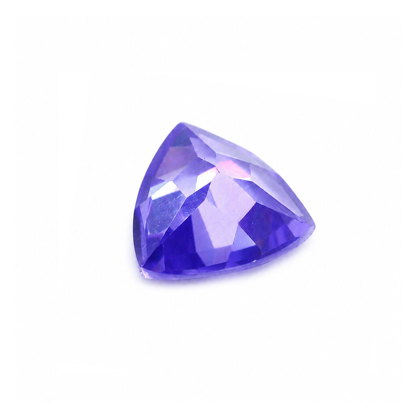 Cubic Zirconia (Ink Blue Color) Trillion Faceted