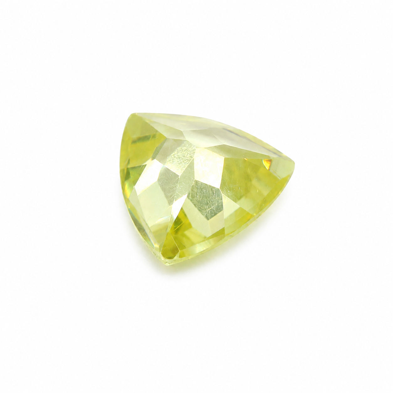 Cubic Zirconia (Lemon Color) Trillion Faceted