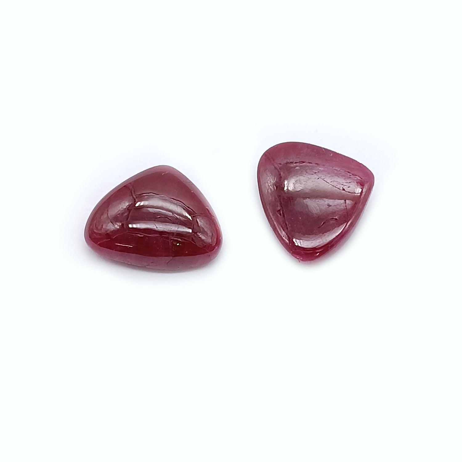 Natural Ruby (Longido) (Untreated) 18.50x15mm Heart Shape Cabochon Pair