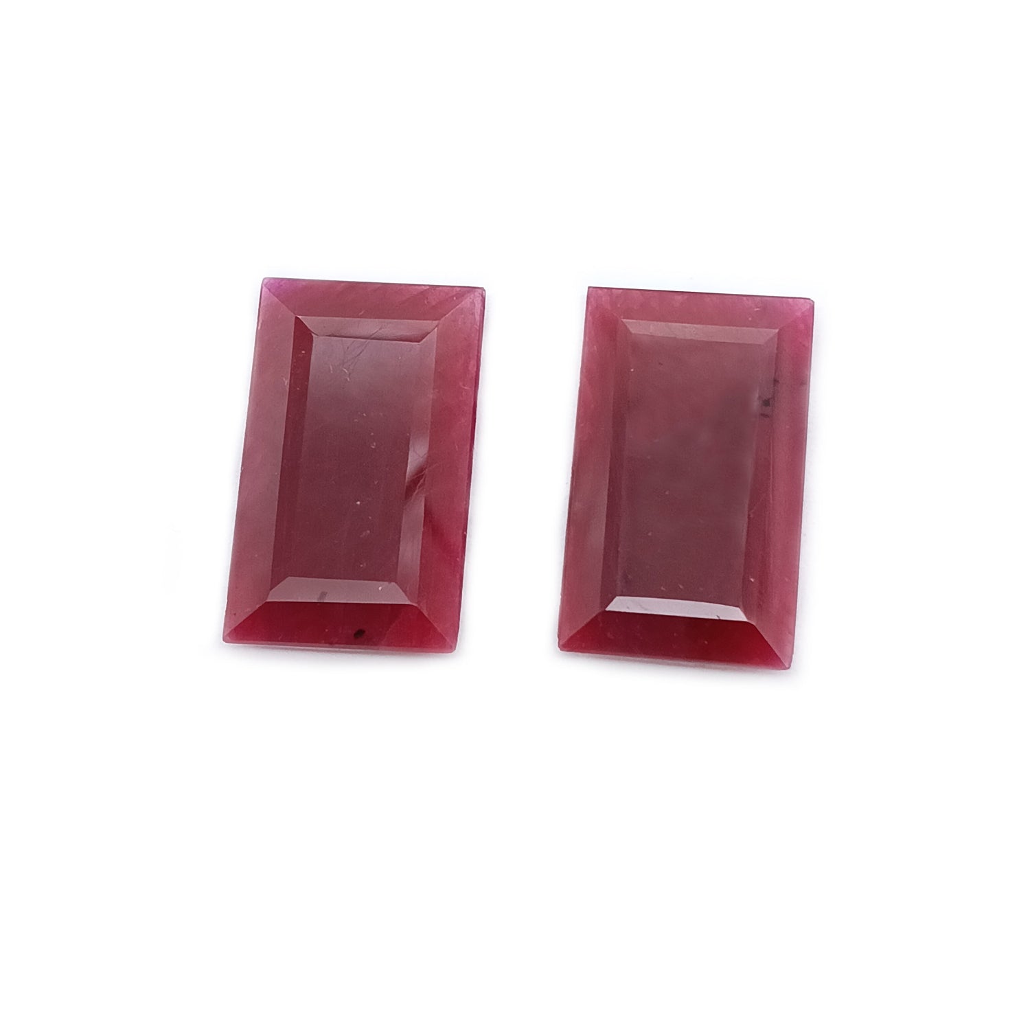 Natural Ruby (Longido) (Untreated) 22.50x14mm Baguette Faceted Pair
