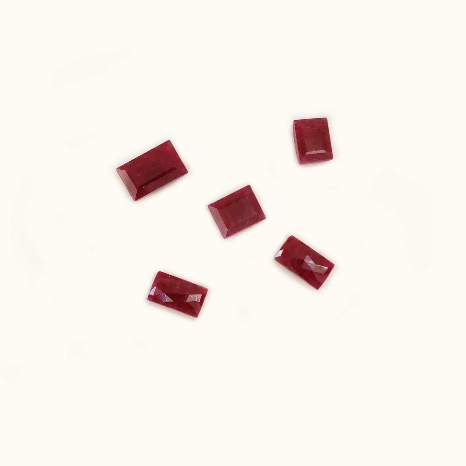 Natural Ruby (Longido) (Untreated) 9x7mm to 12x7.50mm Baguette Faceted