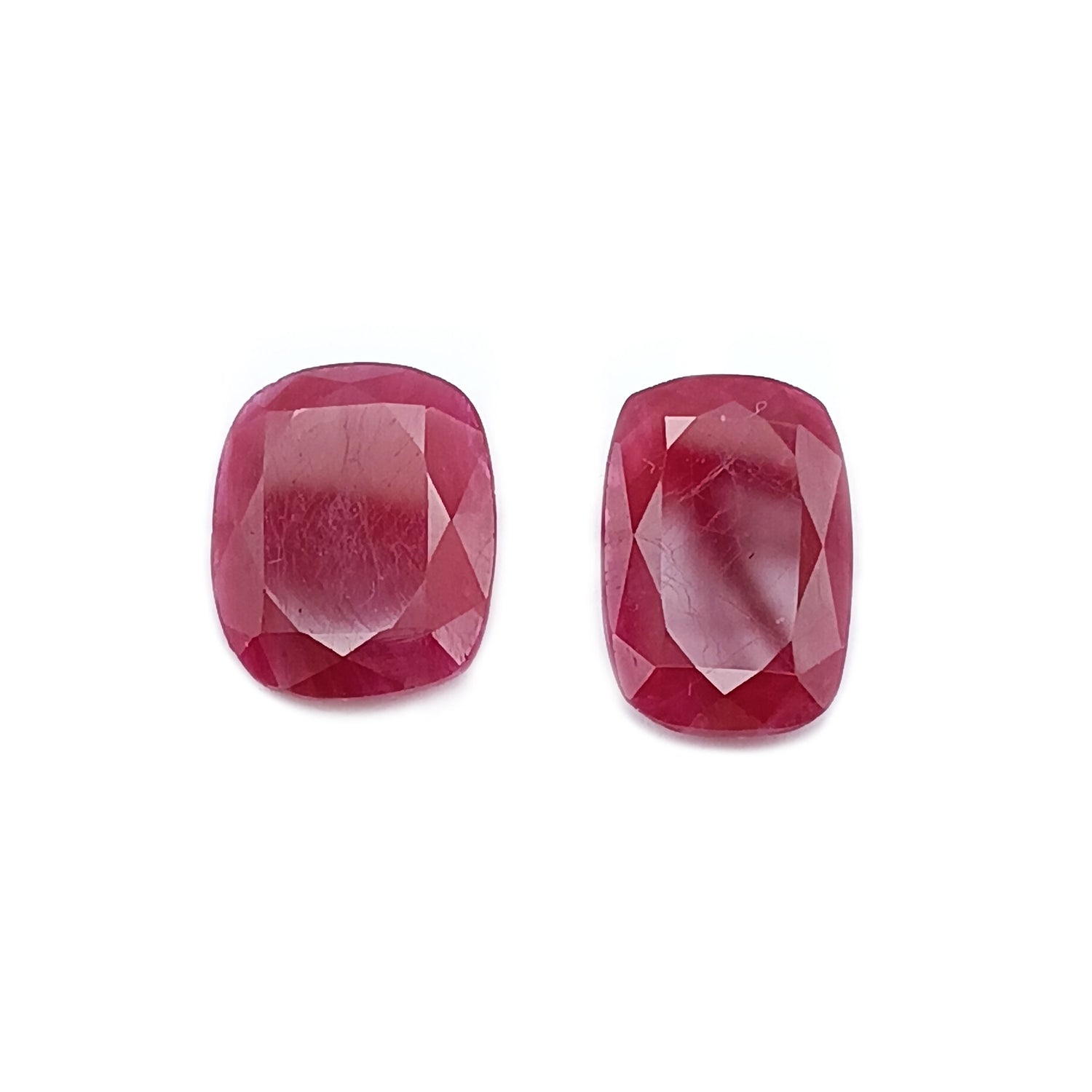 Natural Ruby (Longido) (Untreated) 14.50x11mm And 15x10mm Elongated Cushion Faceted