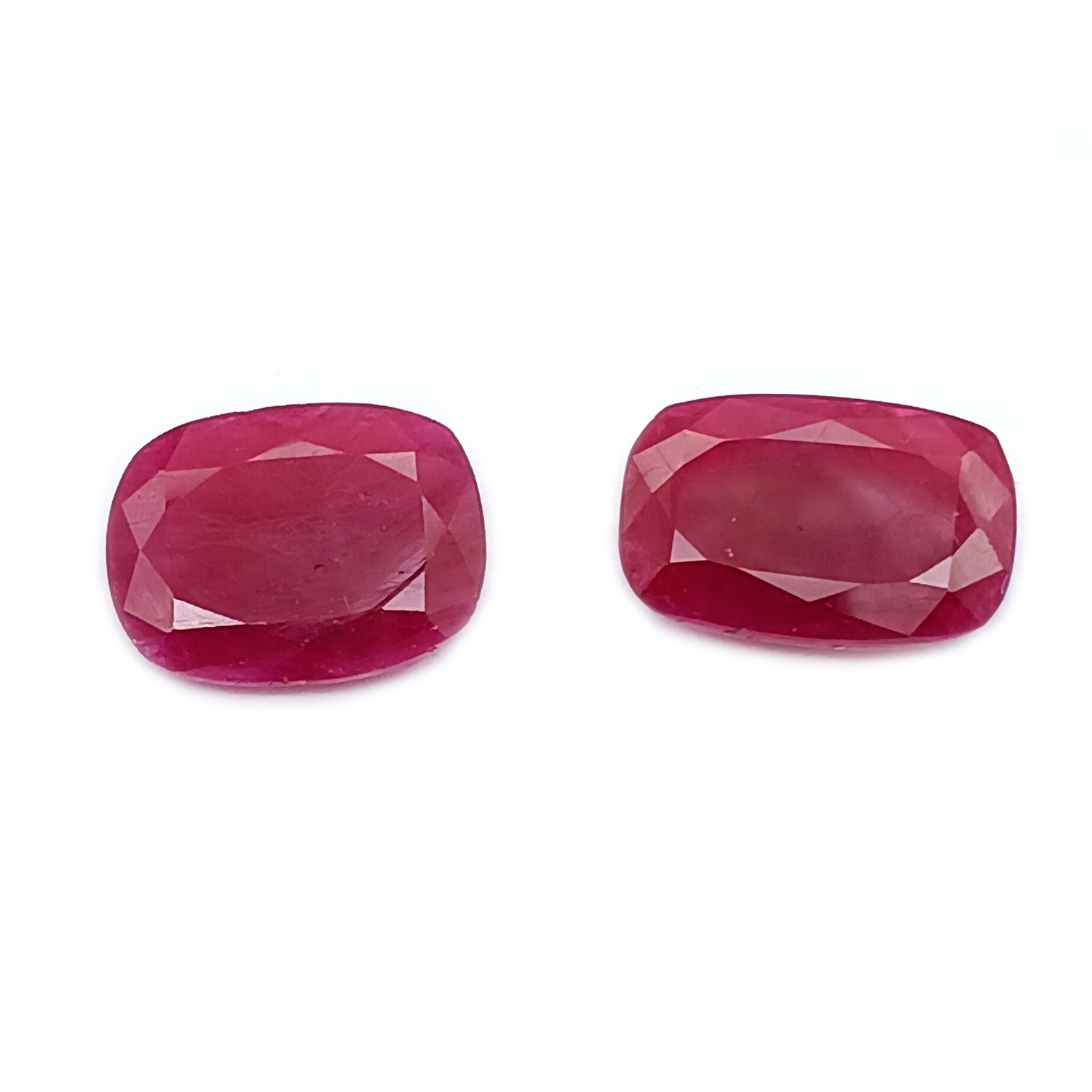 Natural Ruby (Longido) (Untreated) 14.50x11mm And 15x10mm Elongated Cushion Faceted