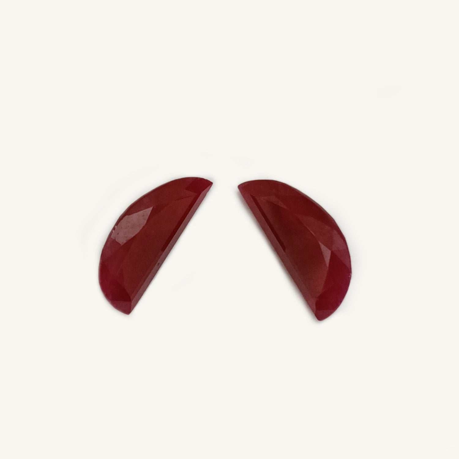 Natural Ruby (Longido) (Untreated) 13x5.50mm and 13x6mm Half Moon Faceted