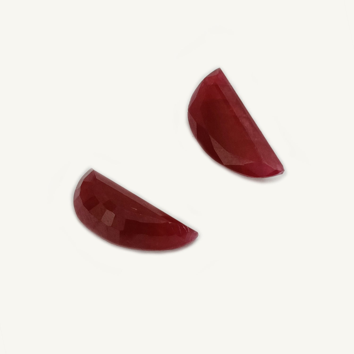 Natural Ruby (Longido) (Untreated) 13x5.50mm and 13x6mm Half Moon Faceted
