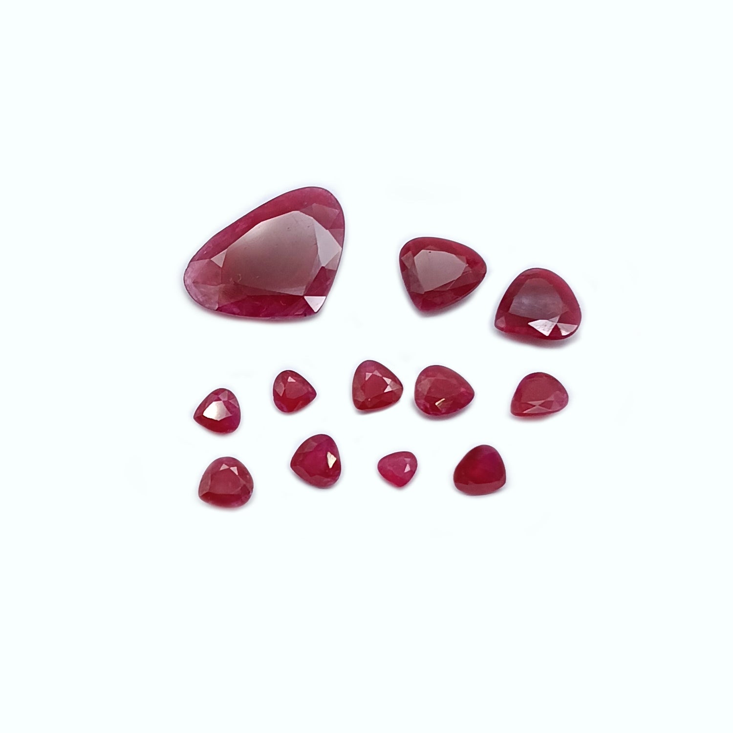 Natural Ruby (Longido) (Untreated) 4x4mm to 20x15mm Heart Shape Faceted