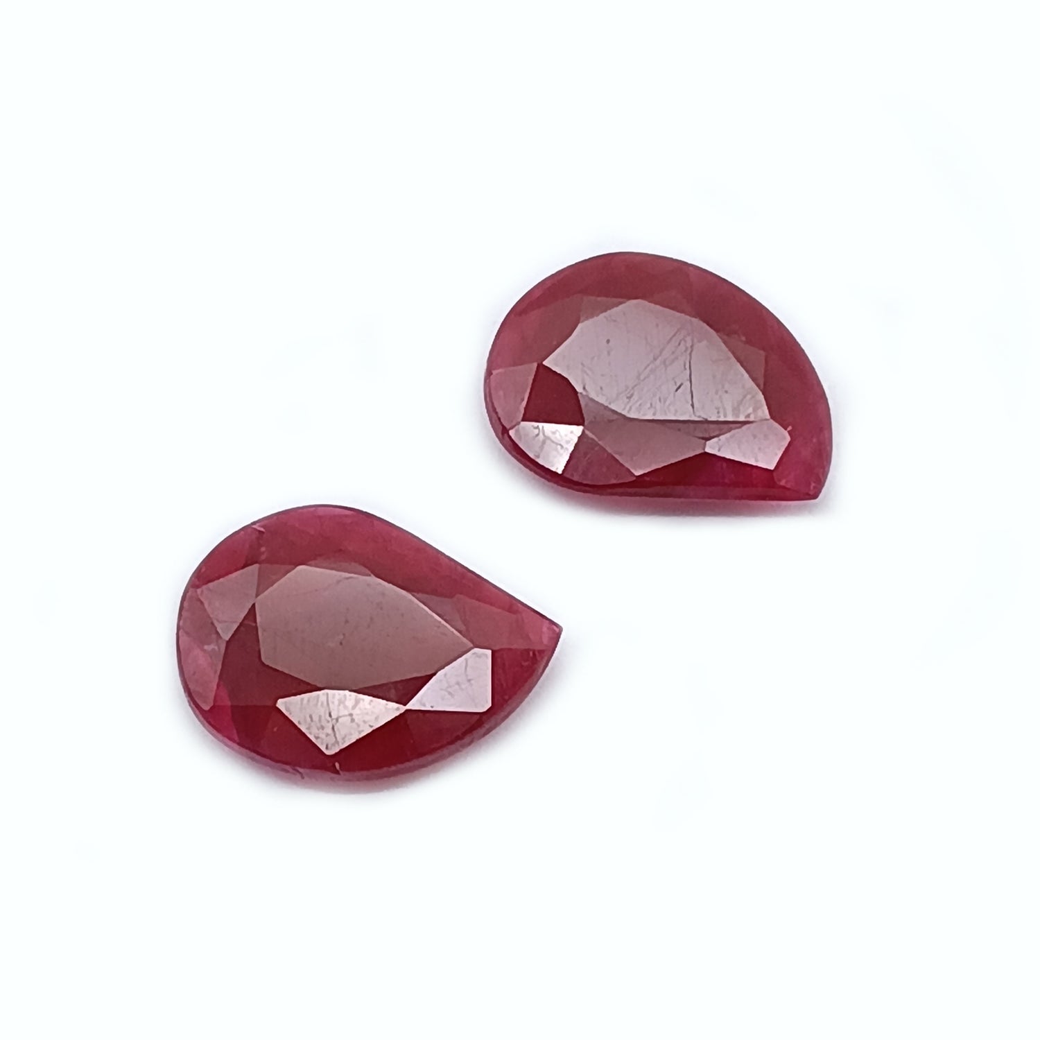 Natural Ruby (Longido) (Untreated) 14x11mm Mango Shape Faceted Pair