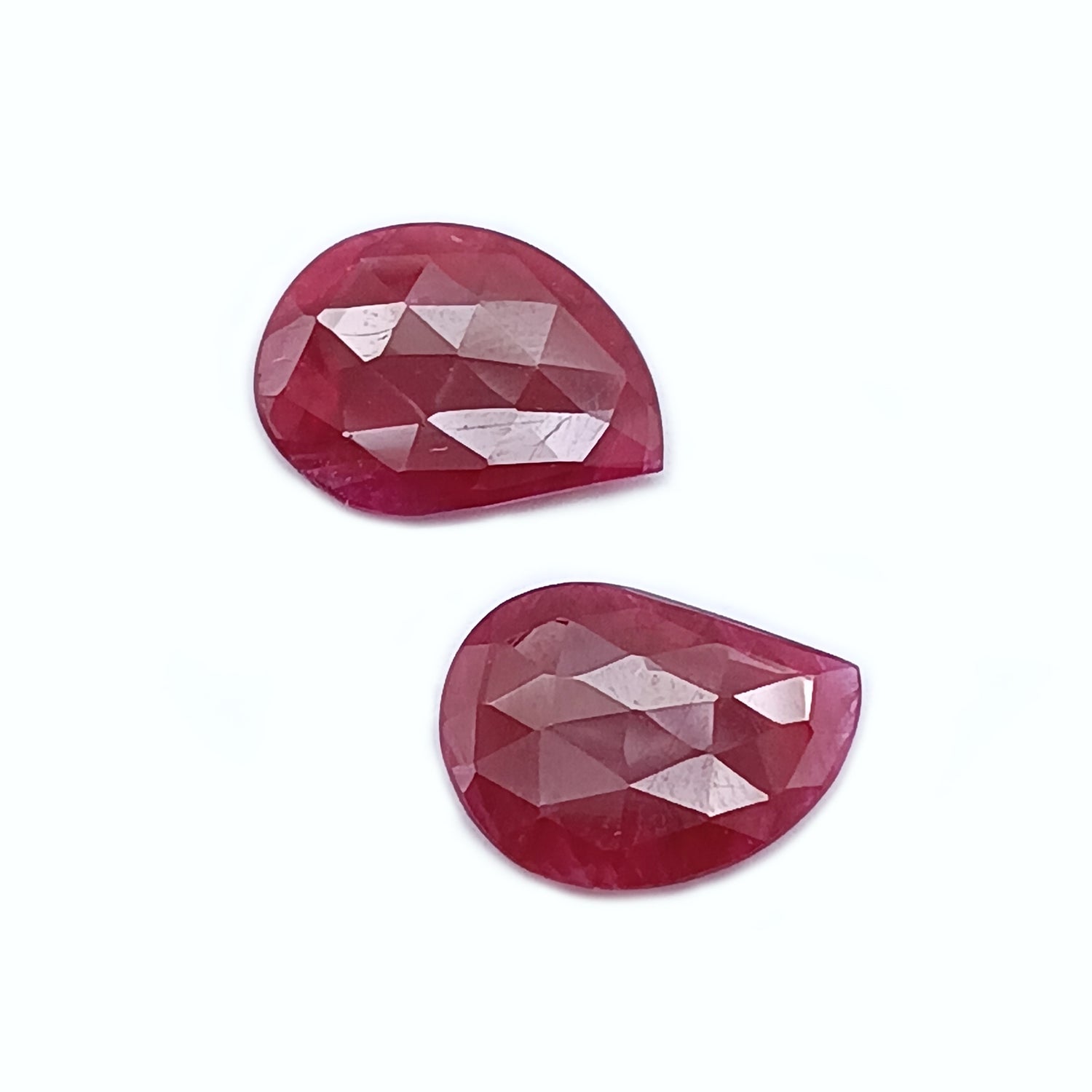 Natural Ruby (Longido) (Untreated) 14x11mm Mango Shape Faceted Pair