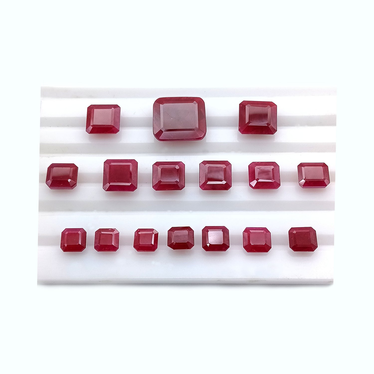 Natural Ruby (Longido) (Untreated) 7x7mm to 16x17mm Octagon Faceted