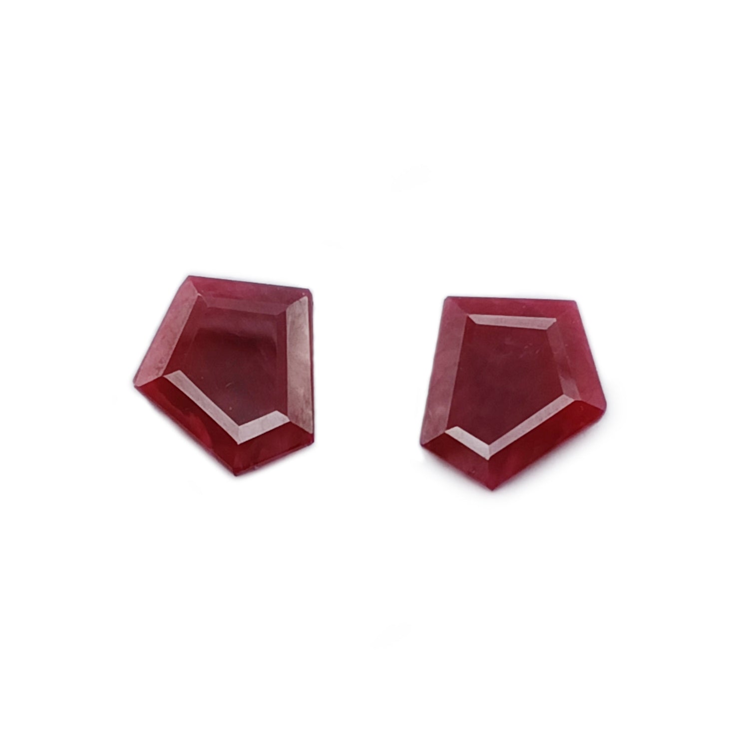 Natural Ruby (Longido) (Untreated) 14.50x14mm Pentagon Faceted Pair