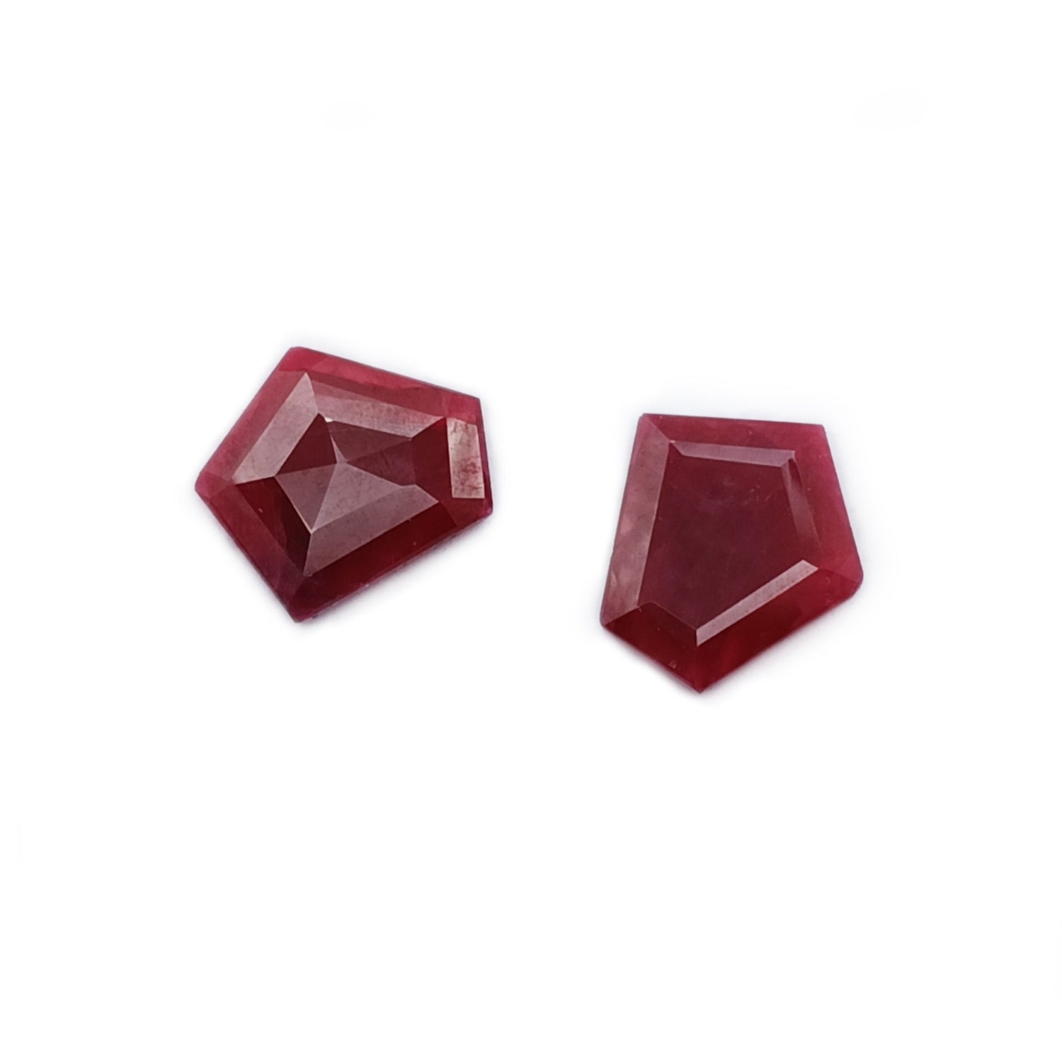 Natural Ruby (Longido) (Untreated) 14.50x14mm Pentagon Faceted Pair
