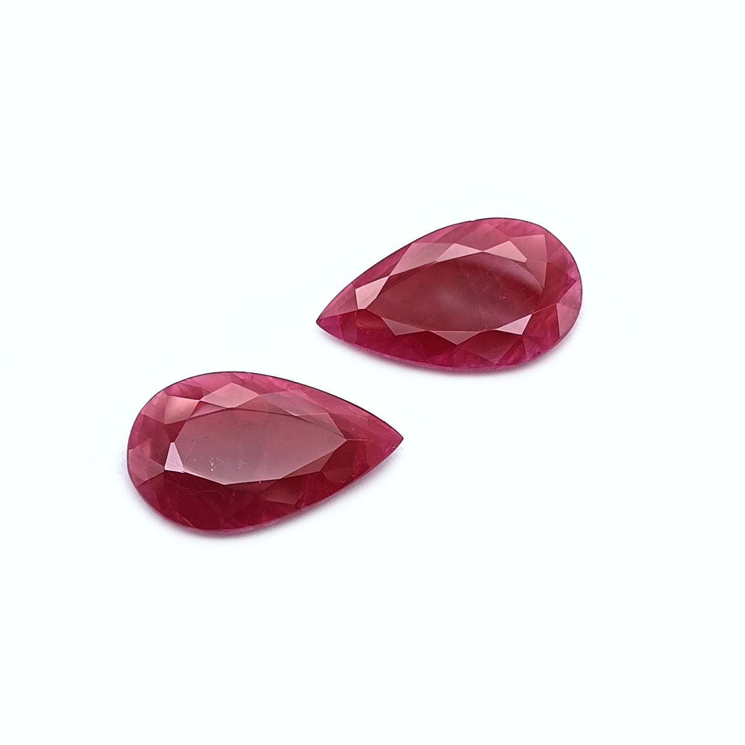 Natural Ruby (Longido) (Untreated) 21x12.50mm Pear Faceted Pair