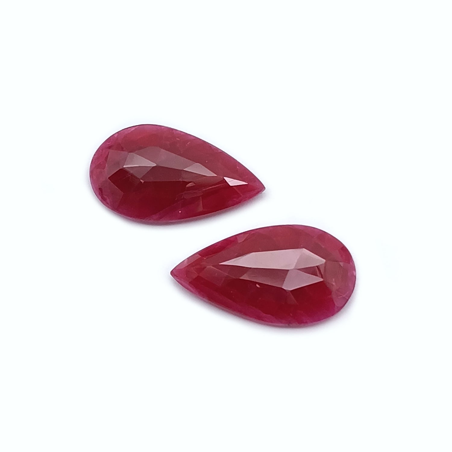 Natural Ruby (Longido) (Untreated) 21x12.50mm Pear Faceted Pair