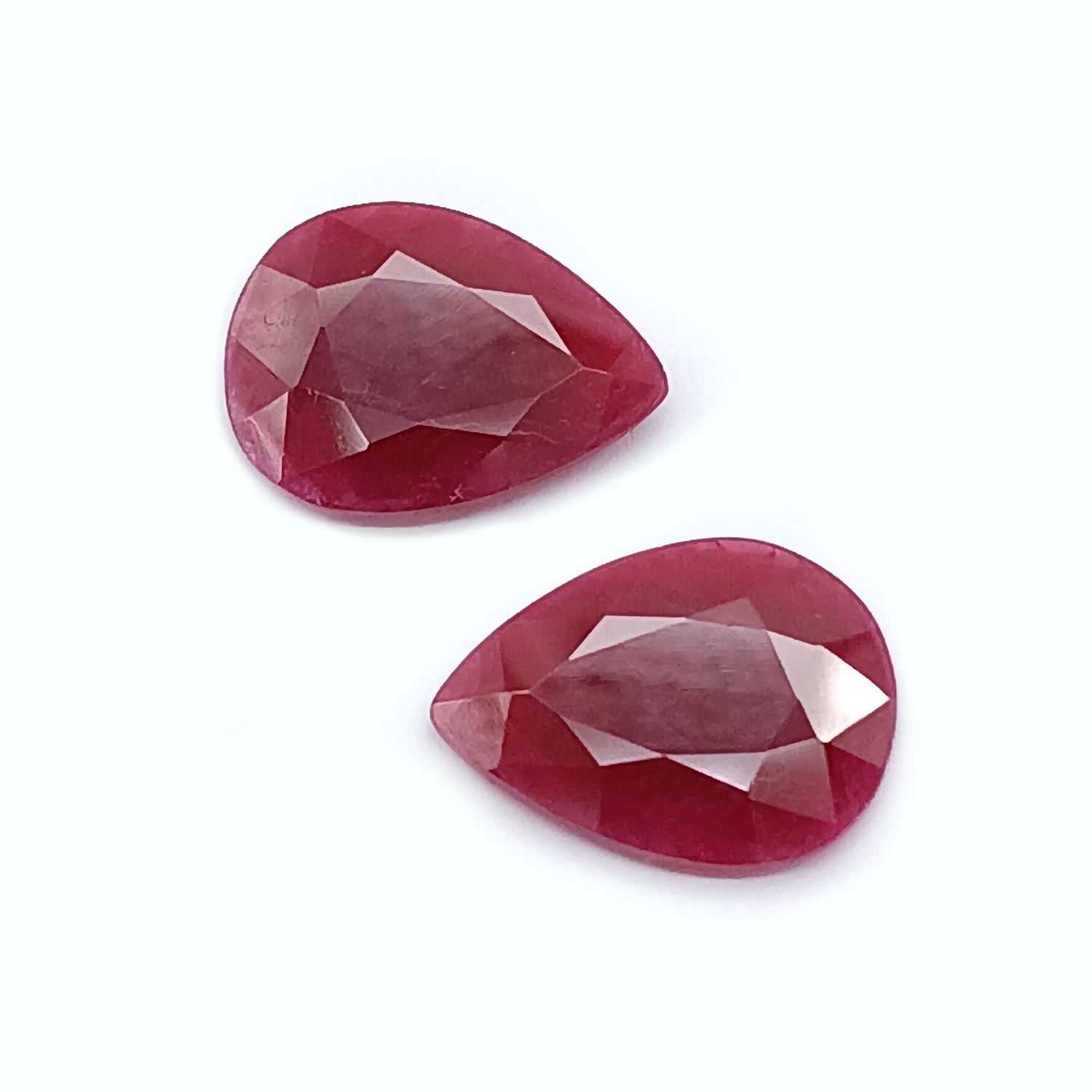 Natural Ruby (Longido) (Untreated) 19.50x14.50mm Pear Faceted Pair