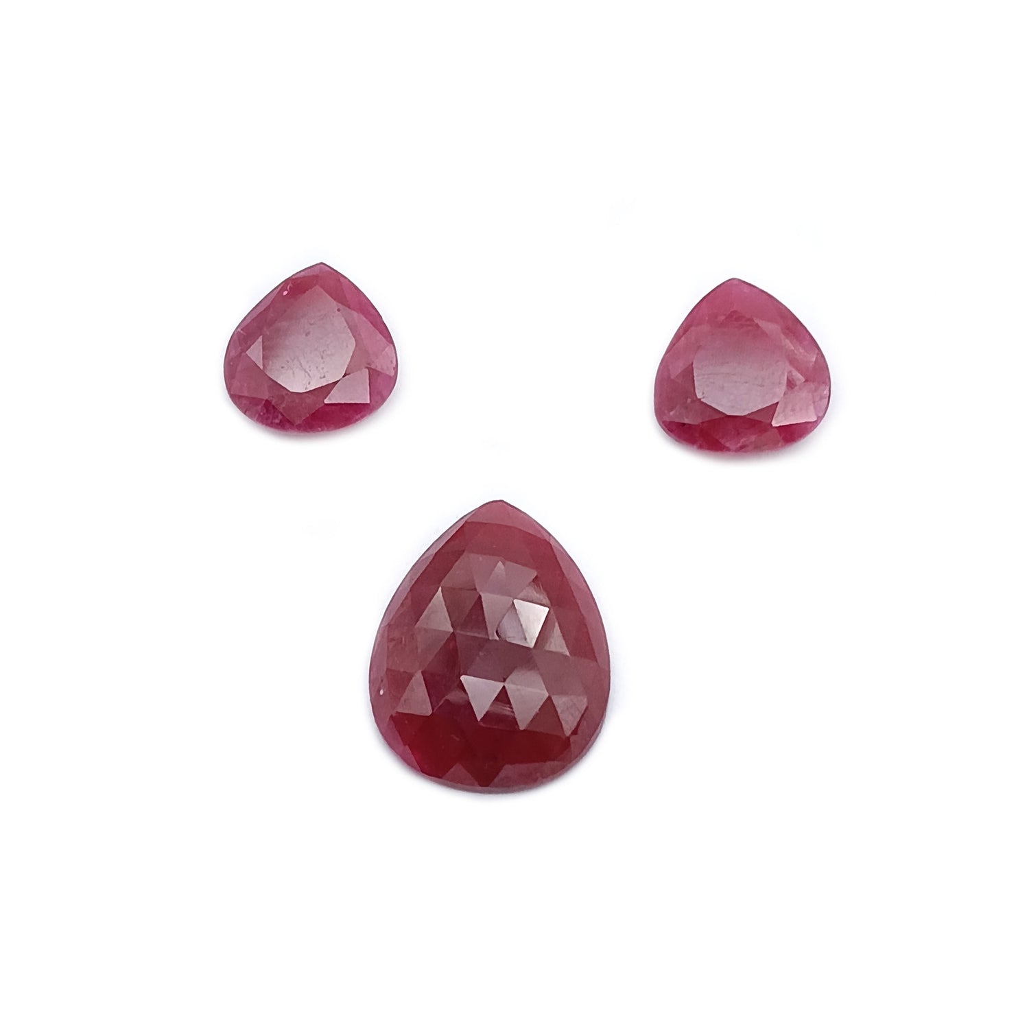 Natural Ruby (Longido) (Untreated) 11x10mm to 17x13.50mm Pear Faceted