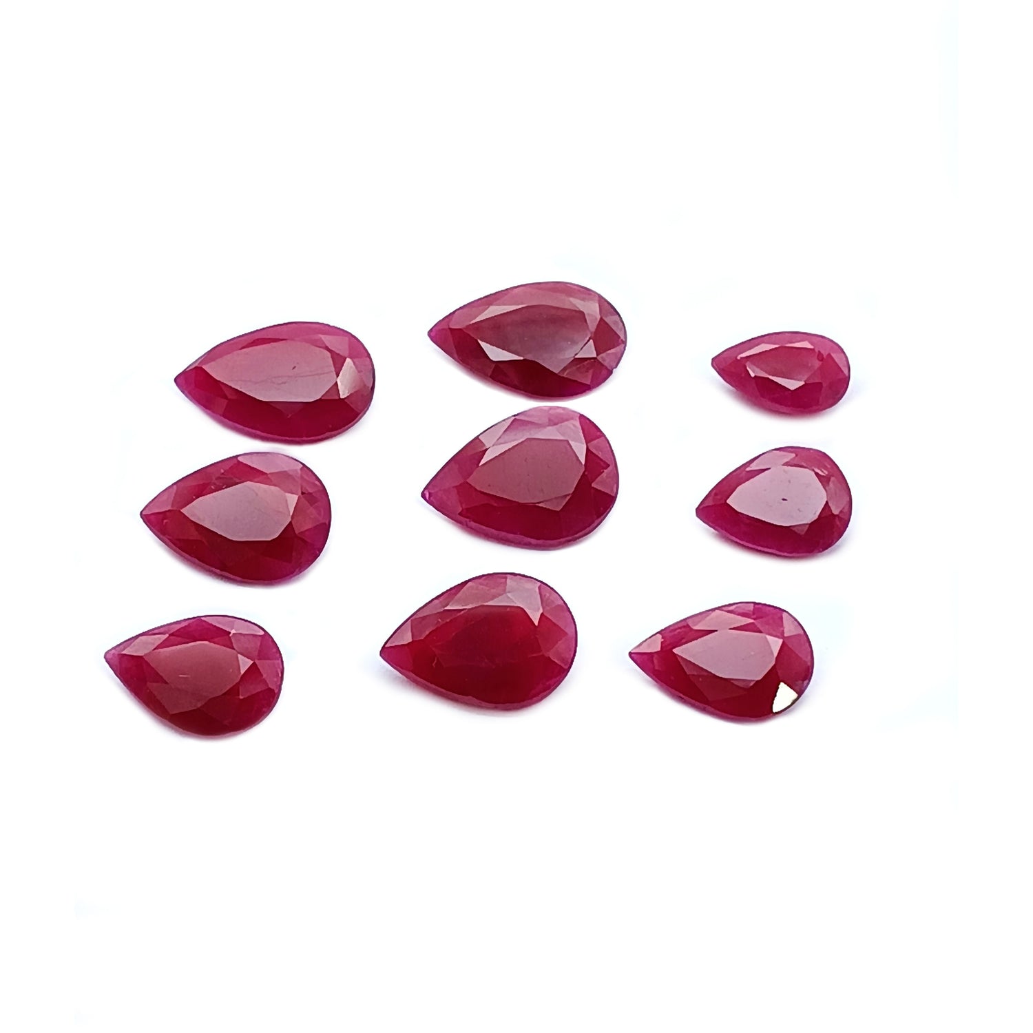 Natural Ruby (Longido) (Untreated) 11x8mm to 16x11mm Pear Faceted