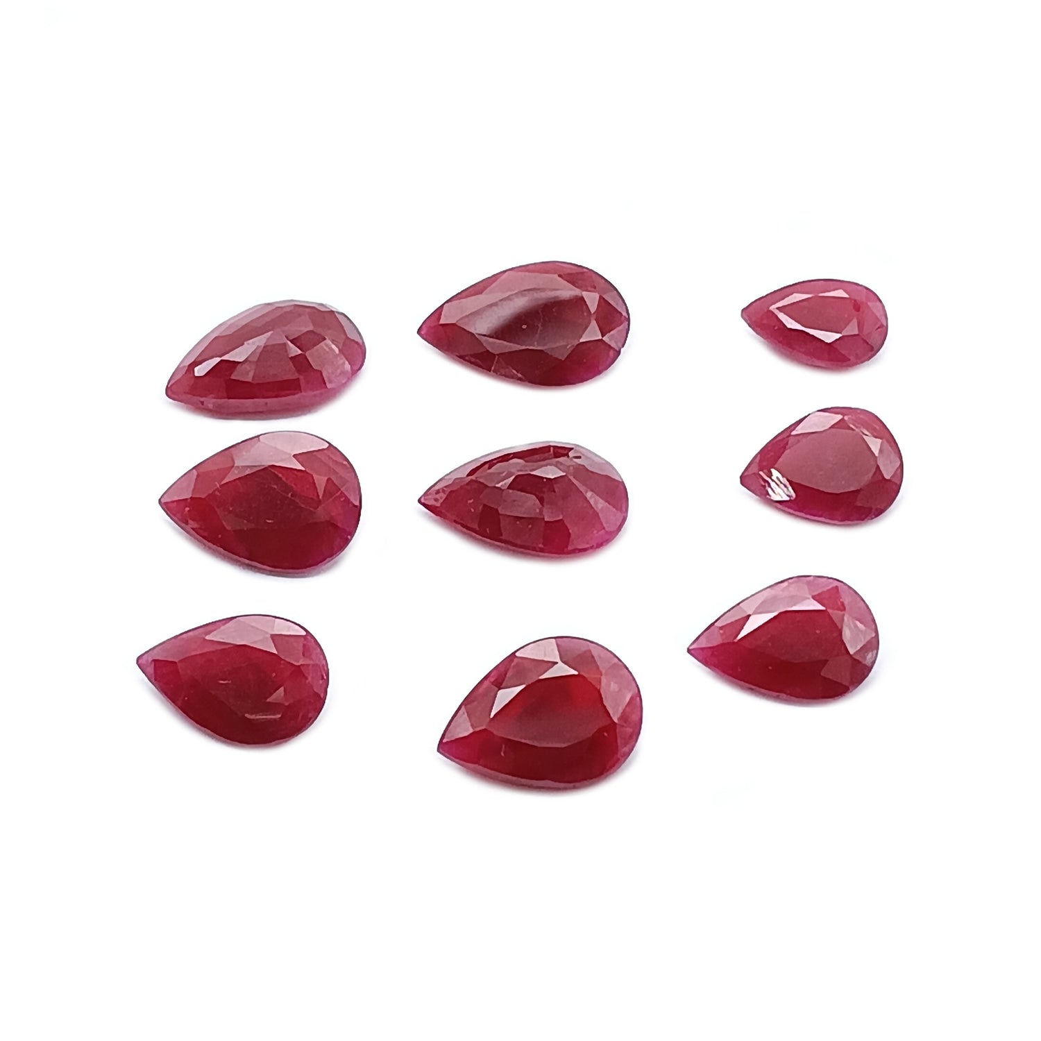 Natural Ruby (Longido) (Untreated) 11x8mm to 16x11mm Pear Faceted