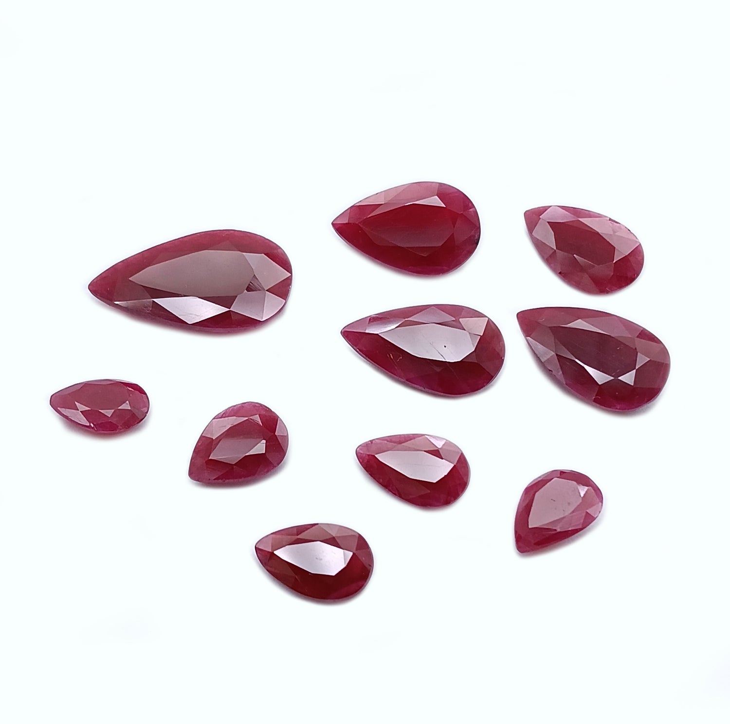 Natural Ruby (Longido) (Untreated) 9.50x7mm to 21x13mm Pear Faceted
