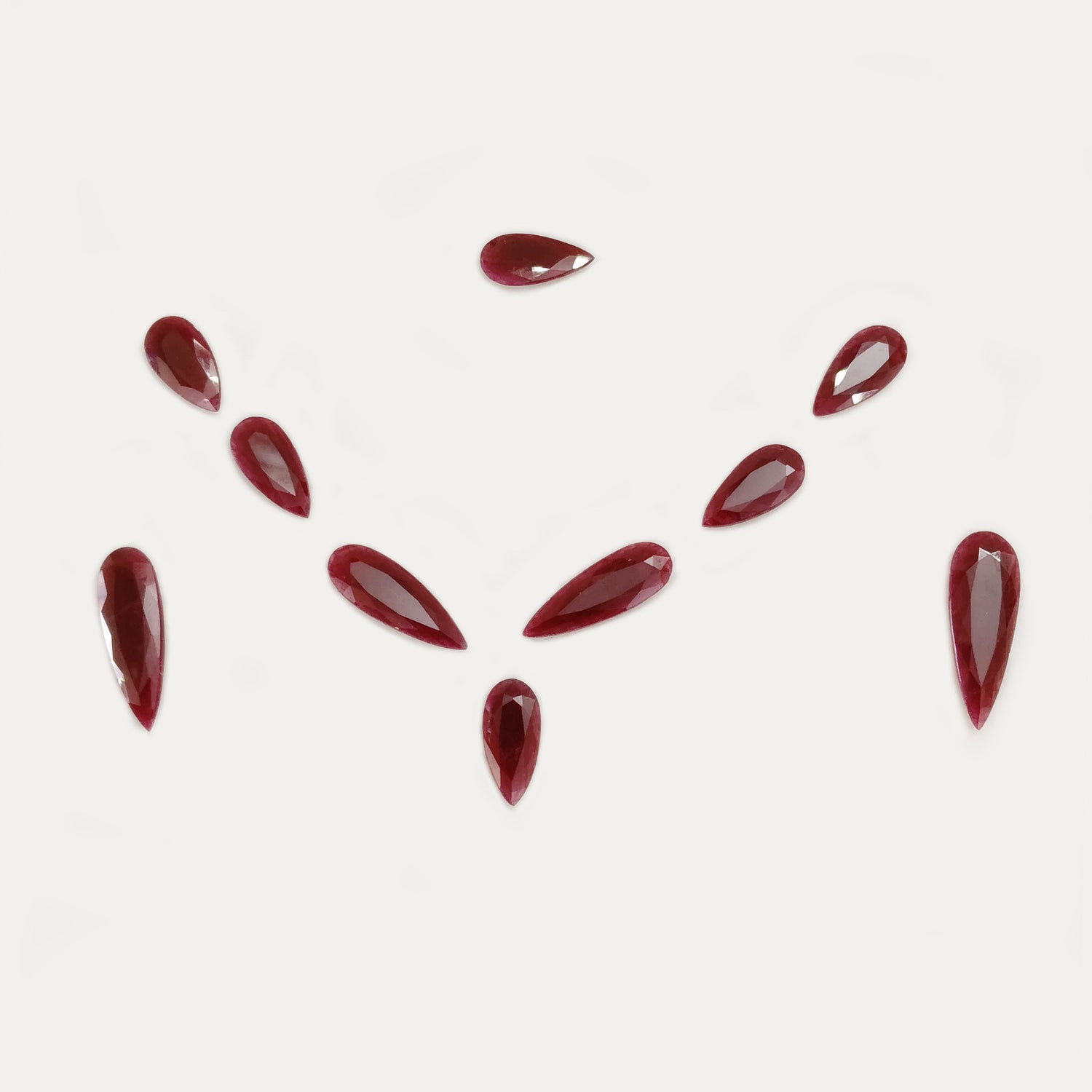 Natural Ruby (Longido) (Untreated) 18.50x10mm to 31.50x11mm Pear Faceted