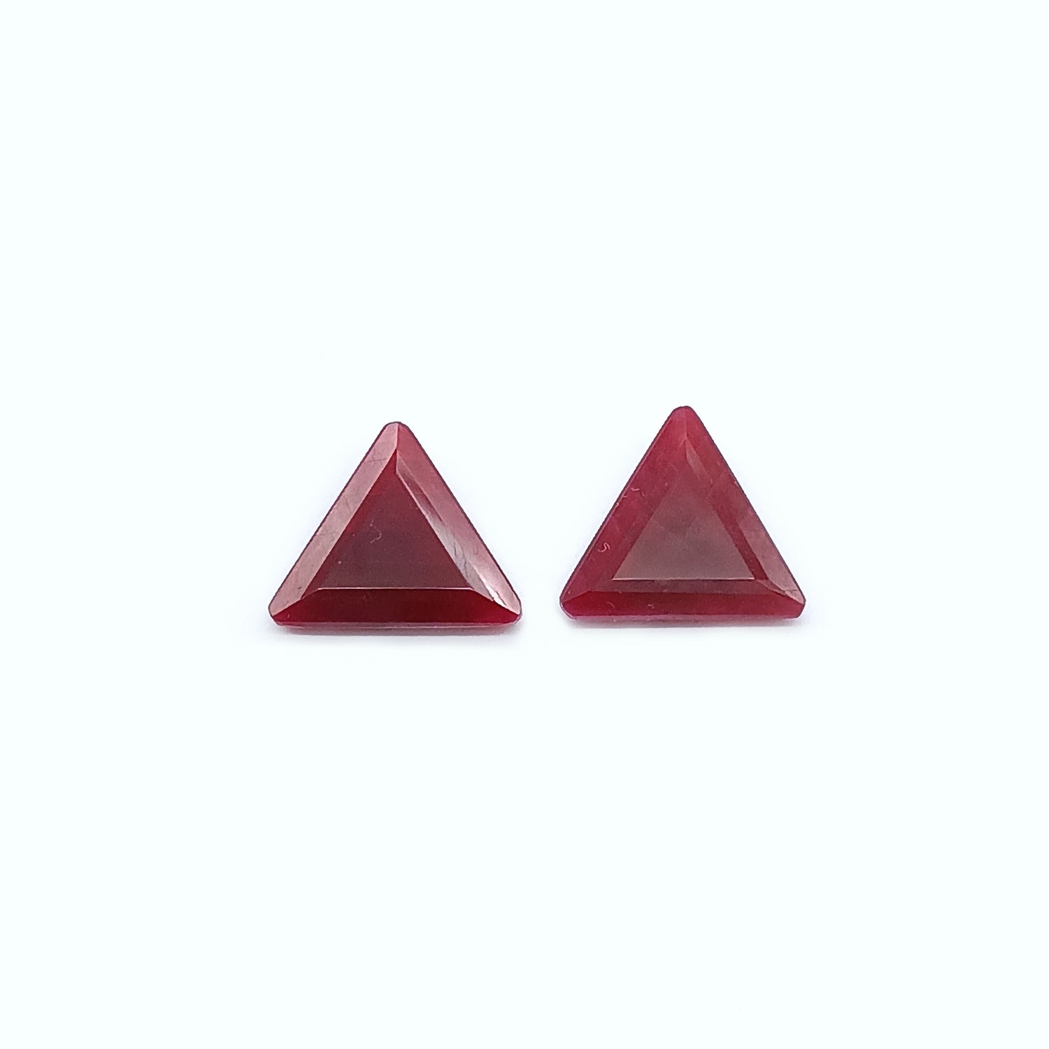 Natural Ruby (Longido) (Untreated) 15.50mm Trillion Faceted Pair