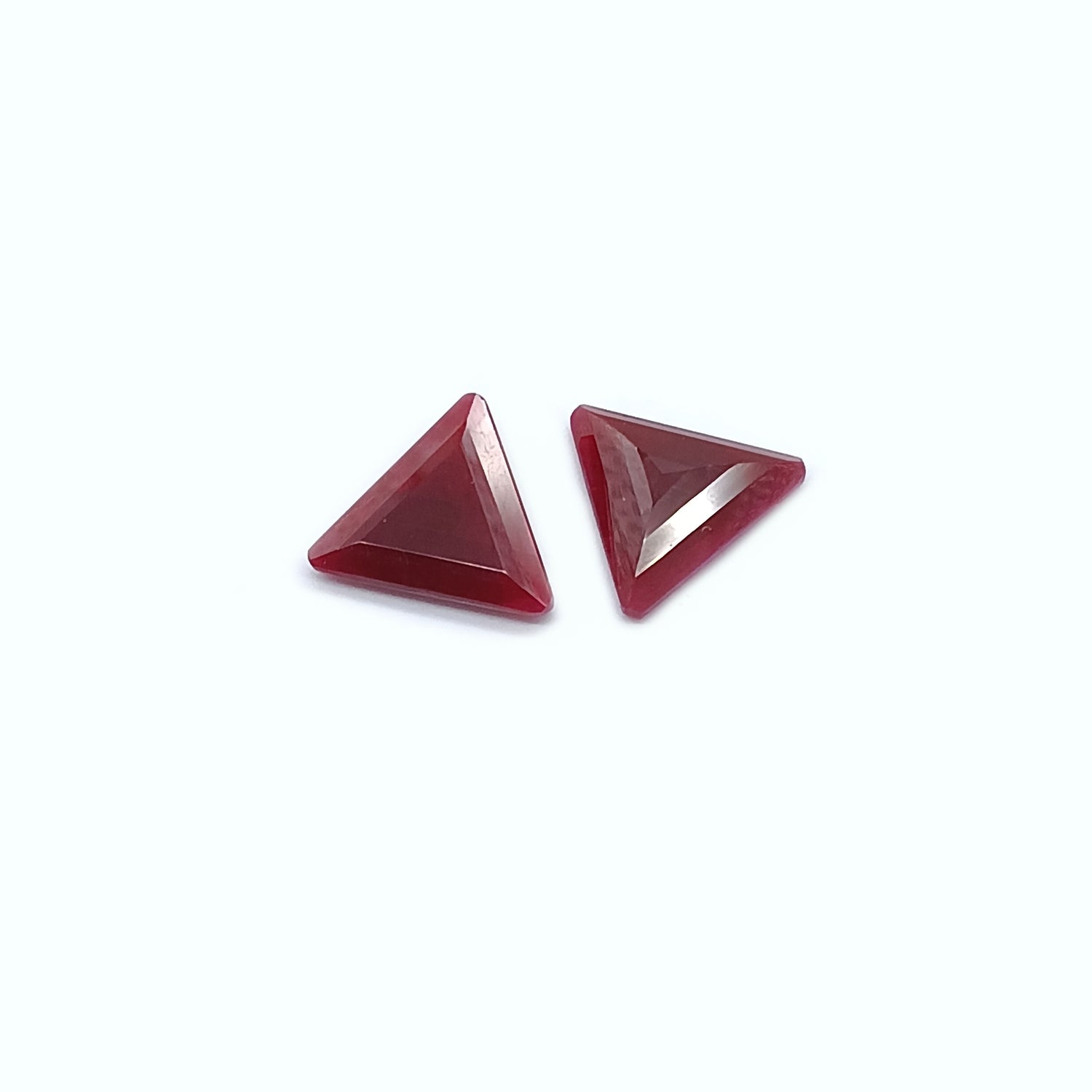 Natural Ruby (Longido) (Untreated) 15.50mm Trillion Faceted Pair