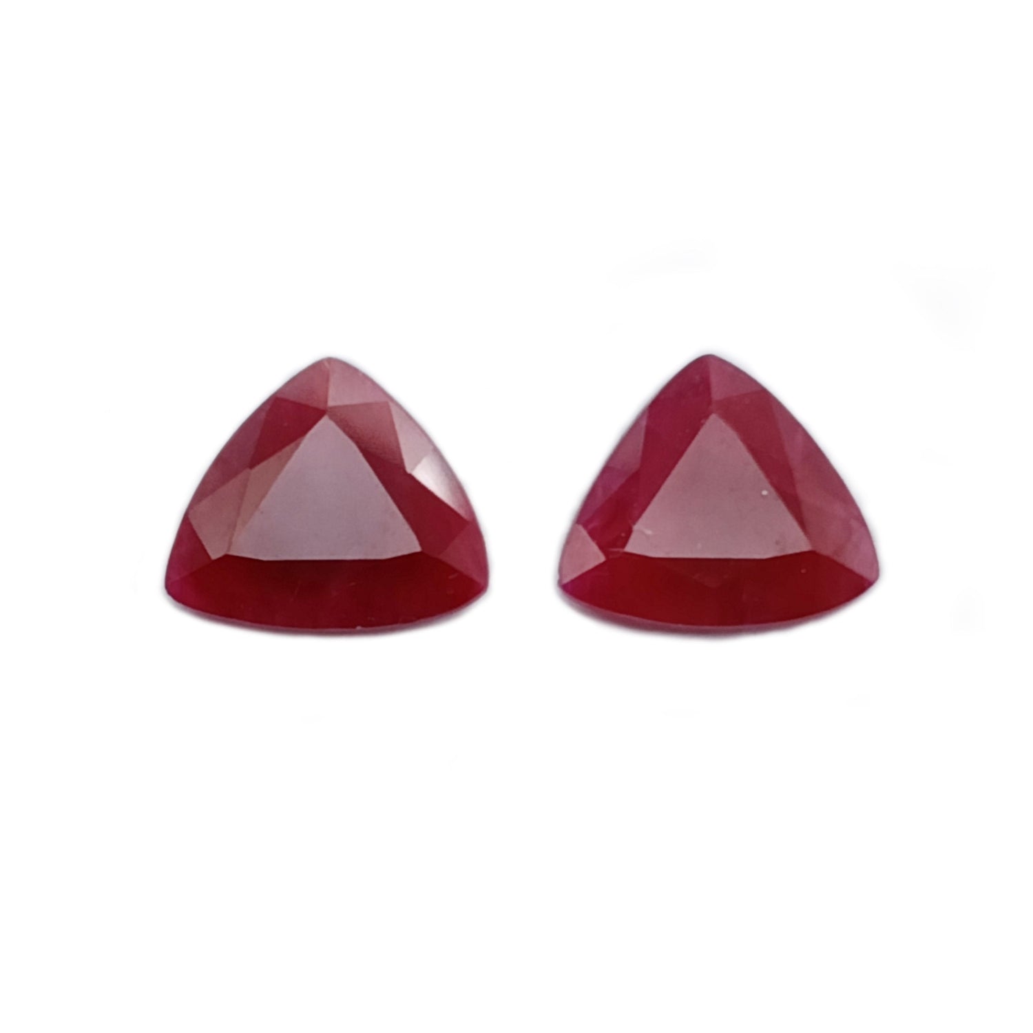 Natural Ruby (Longido) (Untreated) 12x10.50mm Trillion Faceted Pair