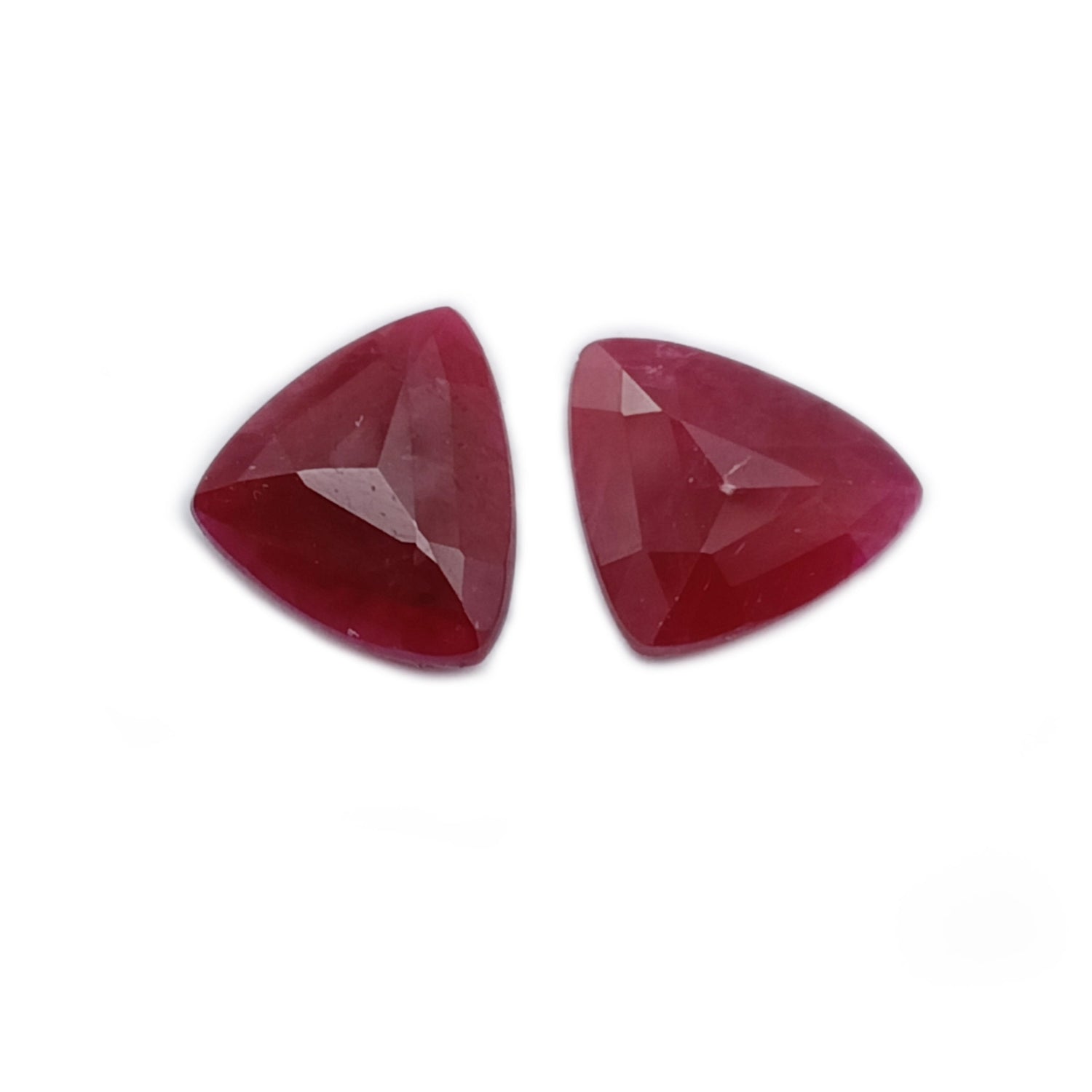 Natural Ruby (Longido) (Untreated) 12x10.50mm Trillion Faceted Pair
