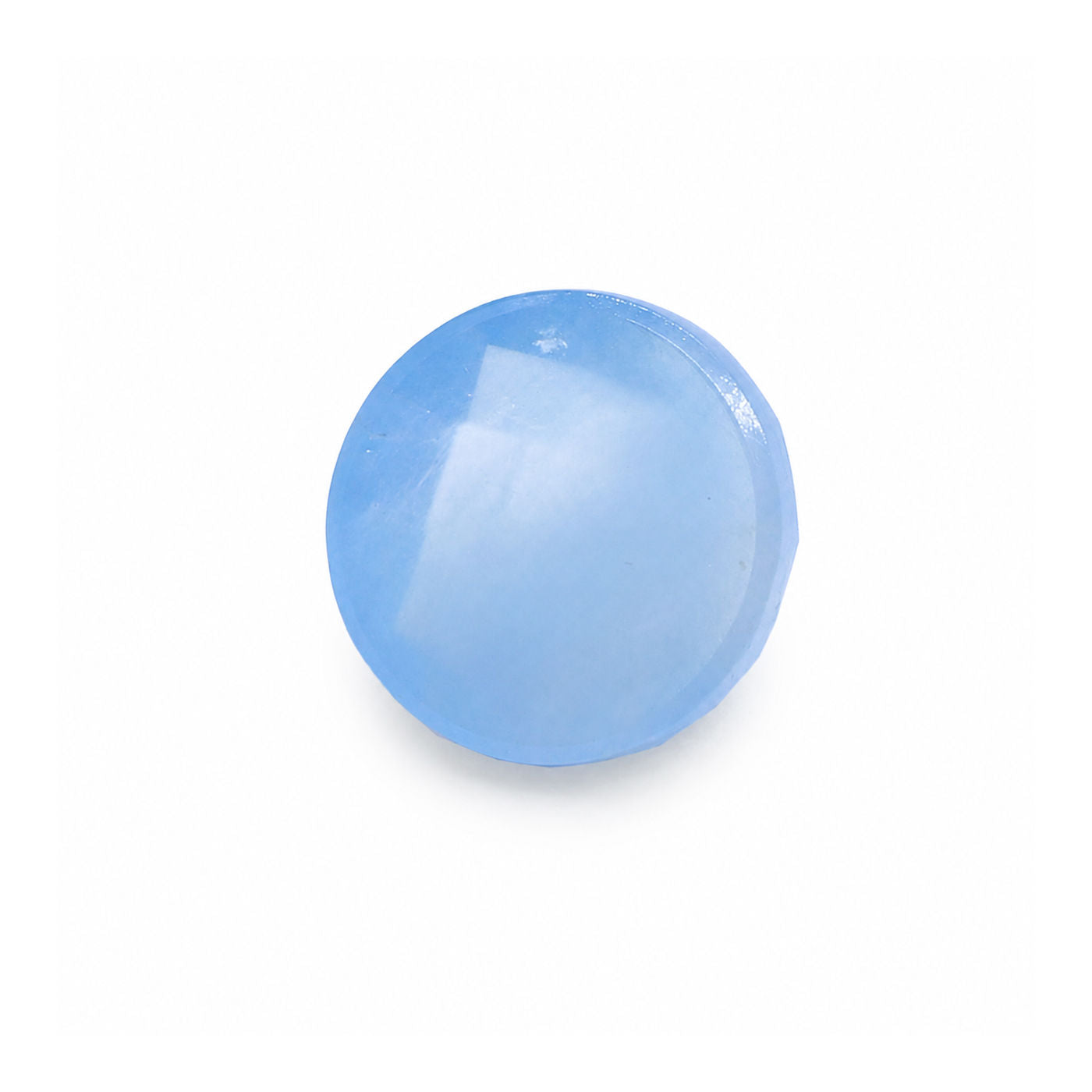 Aquamarine (Milky) Round Checker Cut Faceted Cab