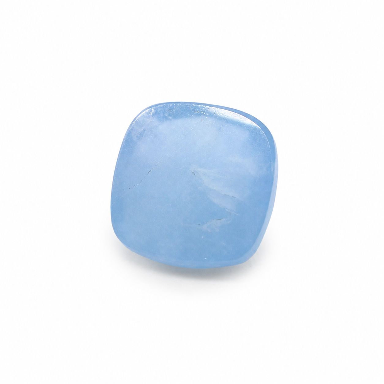 Aquamarine (Milky) Cushion Rose Cut Faceted Cab
