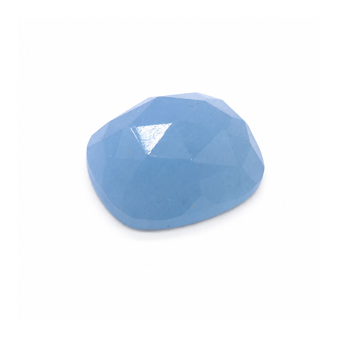 Aquamarine (Milky) Elongated Cushion Rose Cut Faceted Cab