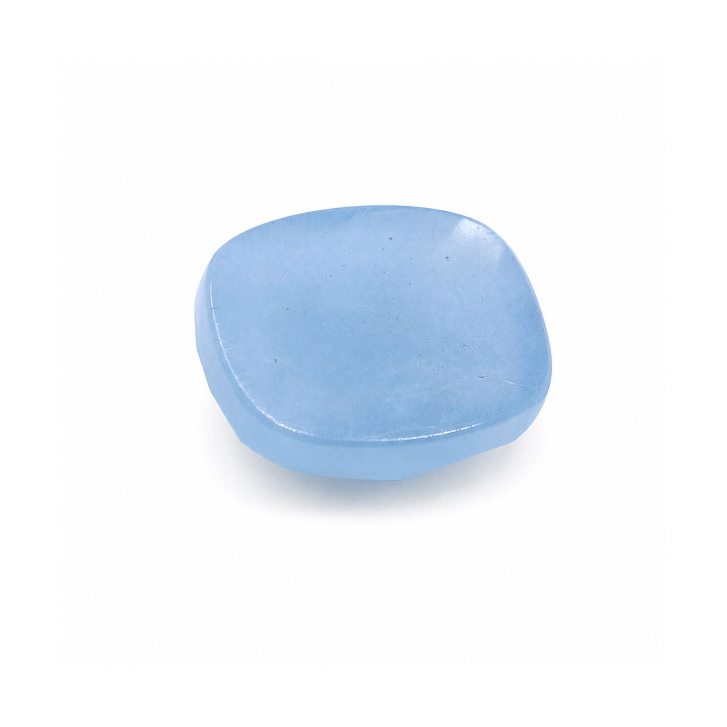 Aquamarine (Milky) Elongated Cushion Rose Cut Faceted Cab
