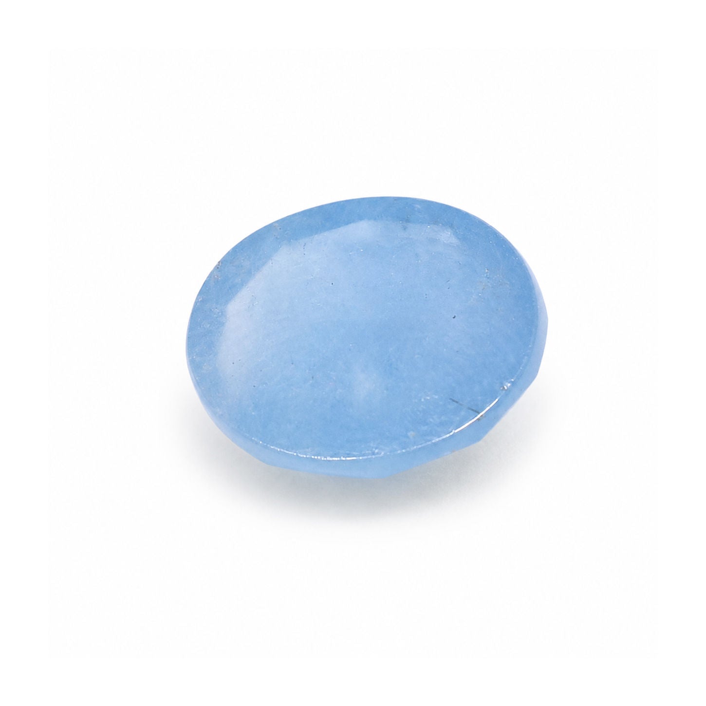 Aquamarine (Milky) Oval Rose Cut Faceted Cab