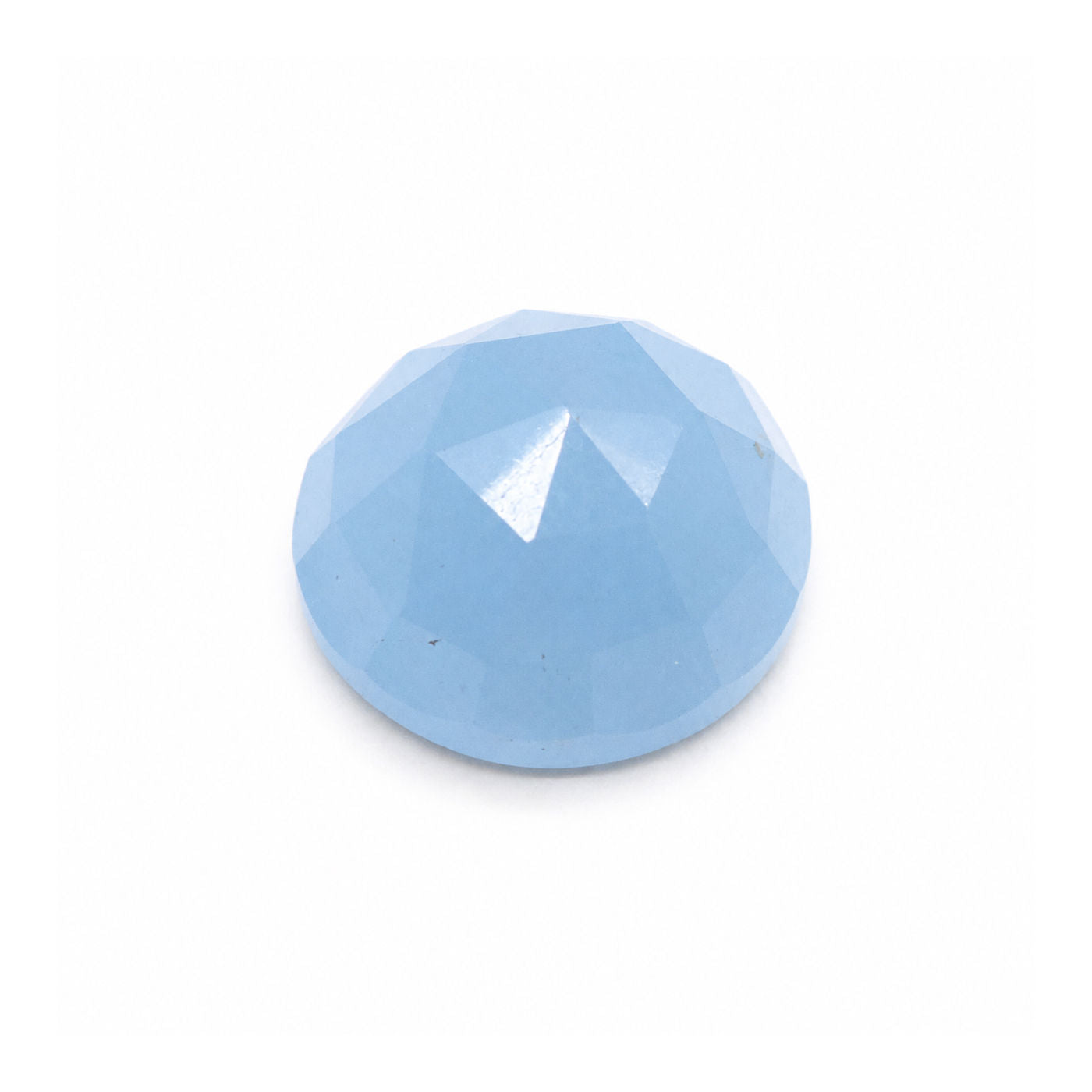 Aquamarine (Milky) Round Rose Cut Faceted Cab