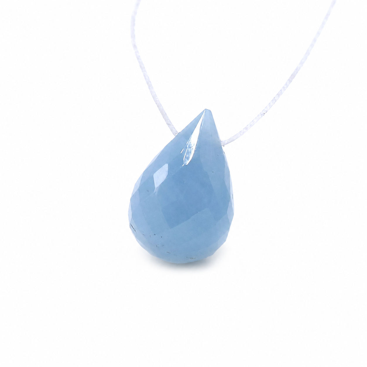 Aquamarine (Milky) Drops Briolette (Side Drill)