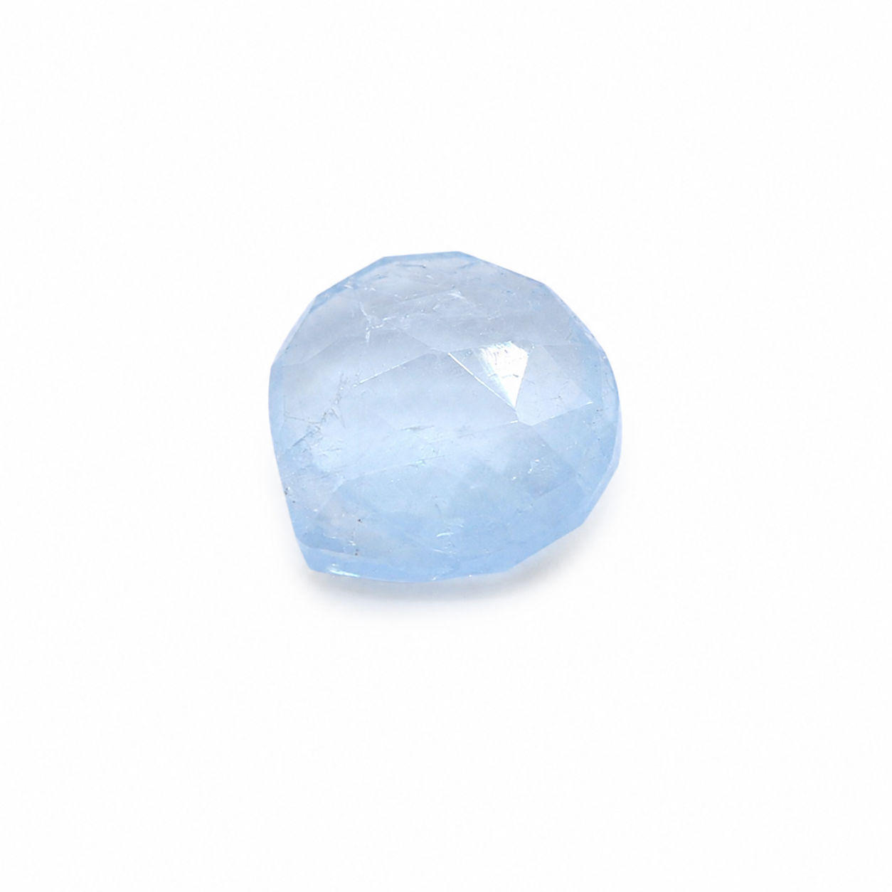 Aquamarine (Milky) Heart Shape Briolette (Tabeez) (Side Drill)