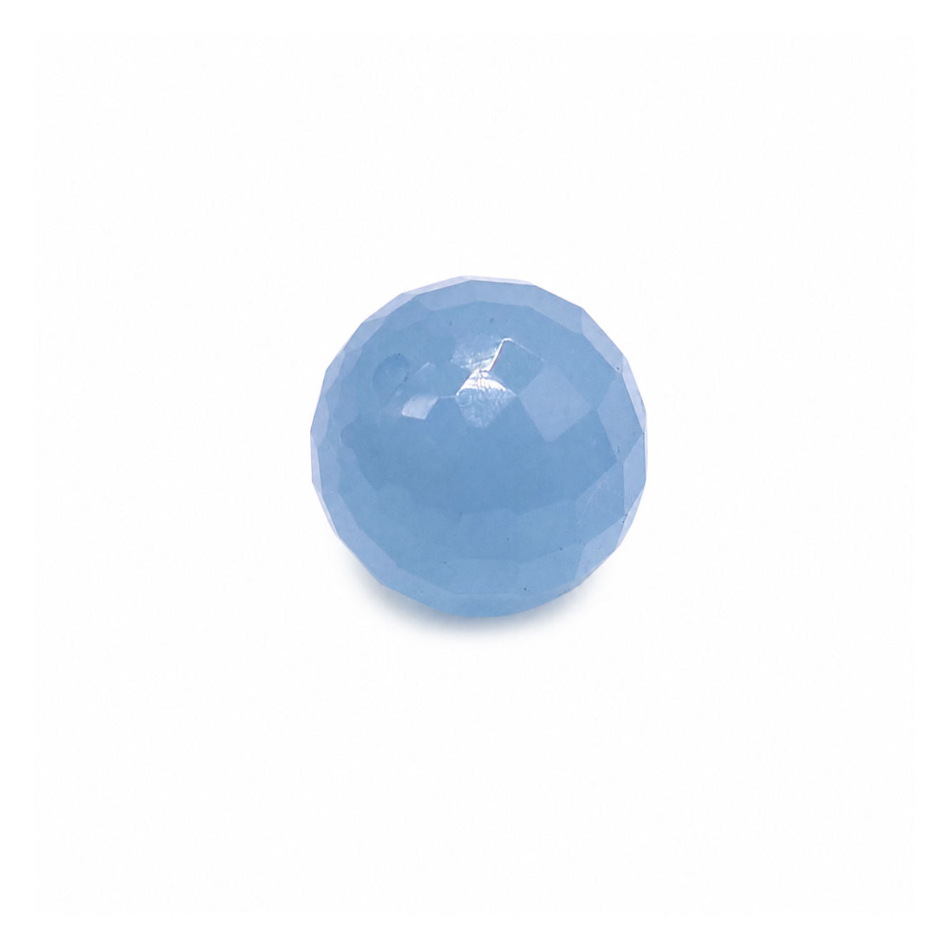 Aquamarine (Milky) Faceted Round Balls (Half Drill)