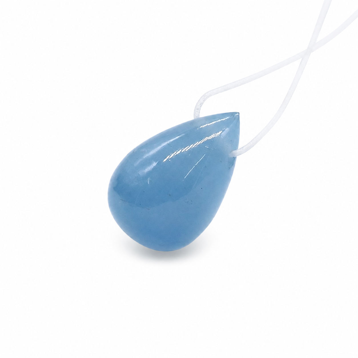 Aquamarine (Milky) Smooth Drops Briolette (Side Drill)