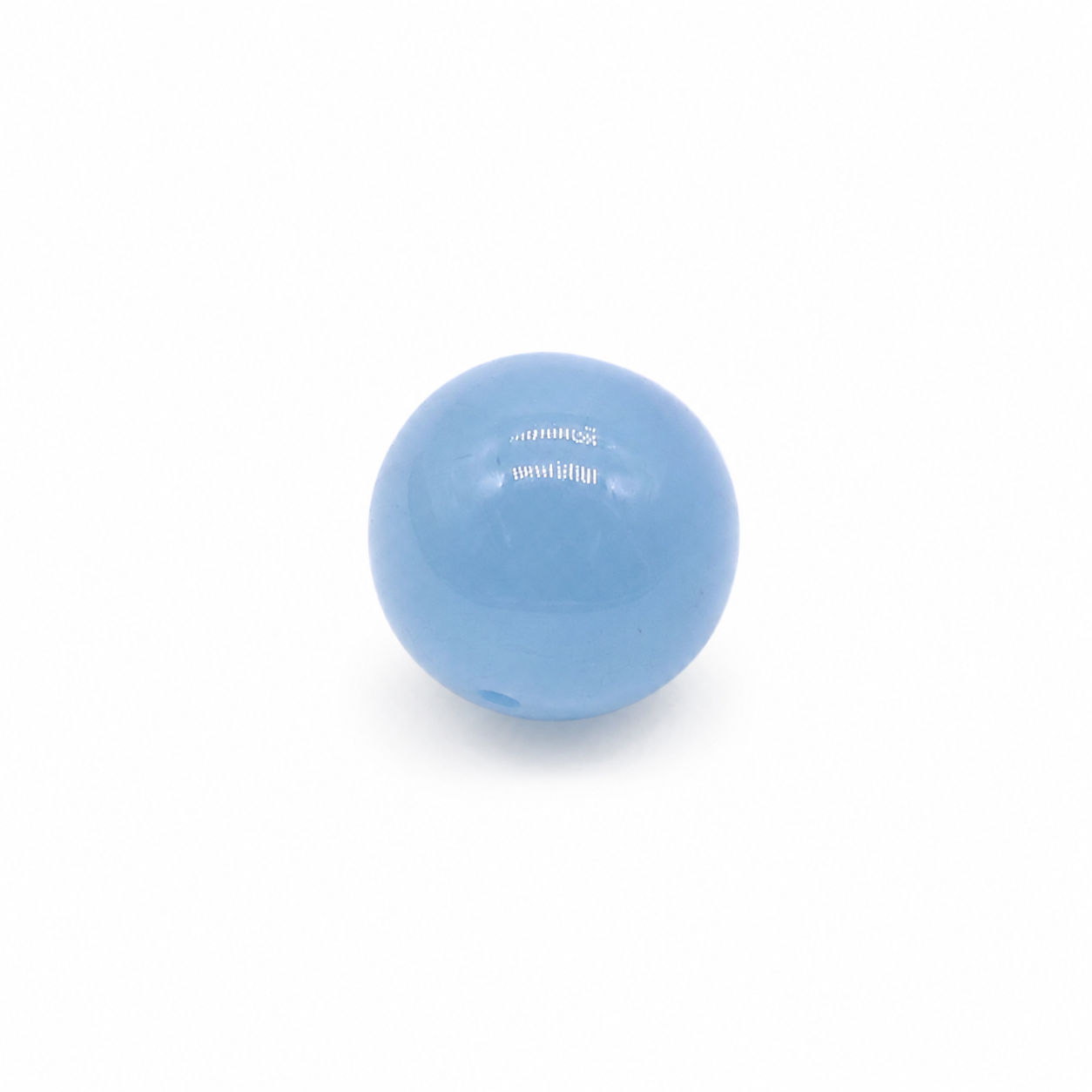 Aquamarine (Milky) Smooth Round Balls (Half Drill)